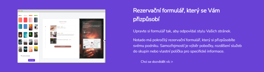 NOTADO rezervační systém z formulář